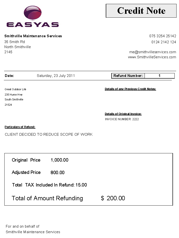 Credit Note Template from www.easyasaccountingsoftware.com